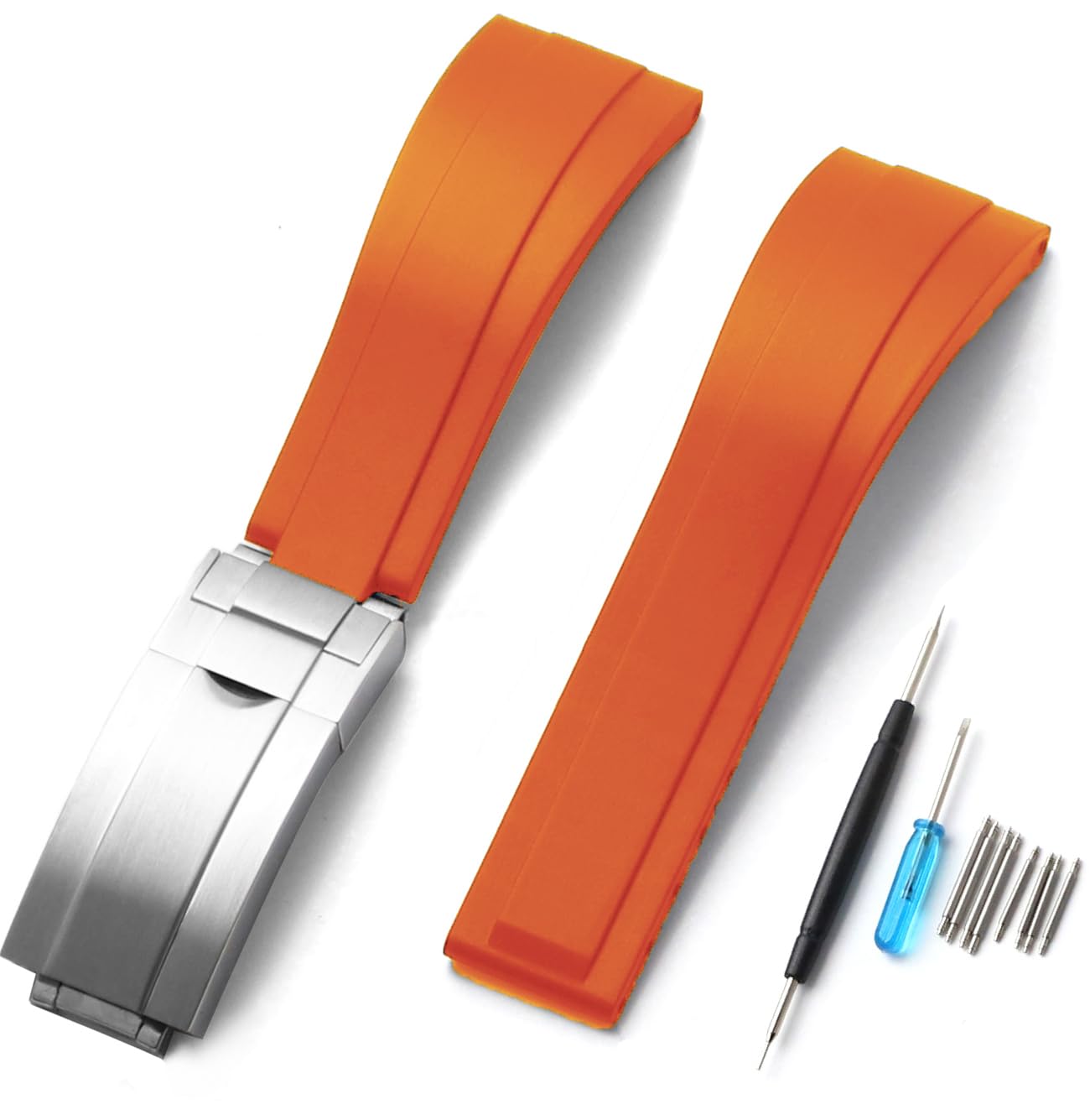 Sight Focus20mm 21mm 22mm Rubber Watch Band For Rolex Cosmograph Daytona,Submariner,Yacht-Master,GMT-Master,Sea Dweller,Sky Dweller, Air-King,Datejust ,Day-Date,Explorer,DEEPSEA,Oyster Perpetual Watch Strap Omega Breitling Tudor Longines Watchband CITIZEN Tear Resistant Waterproof Dustproof for Sports, Diving