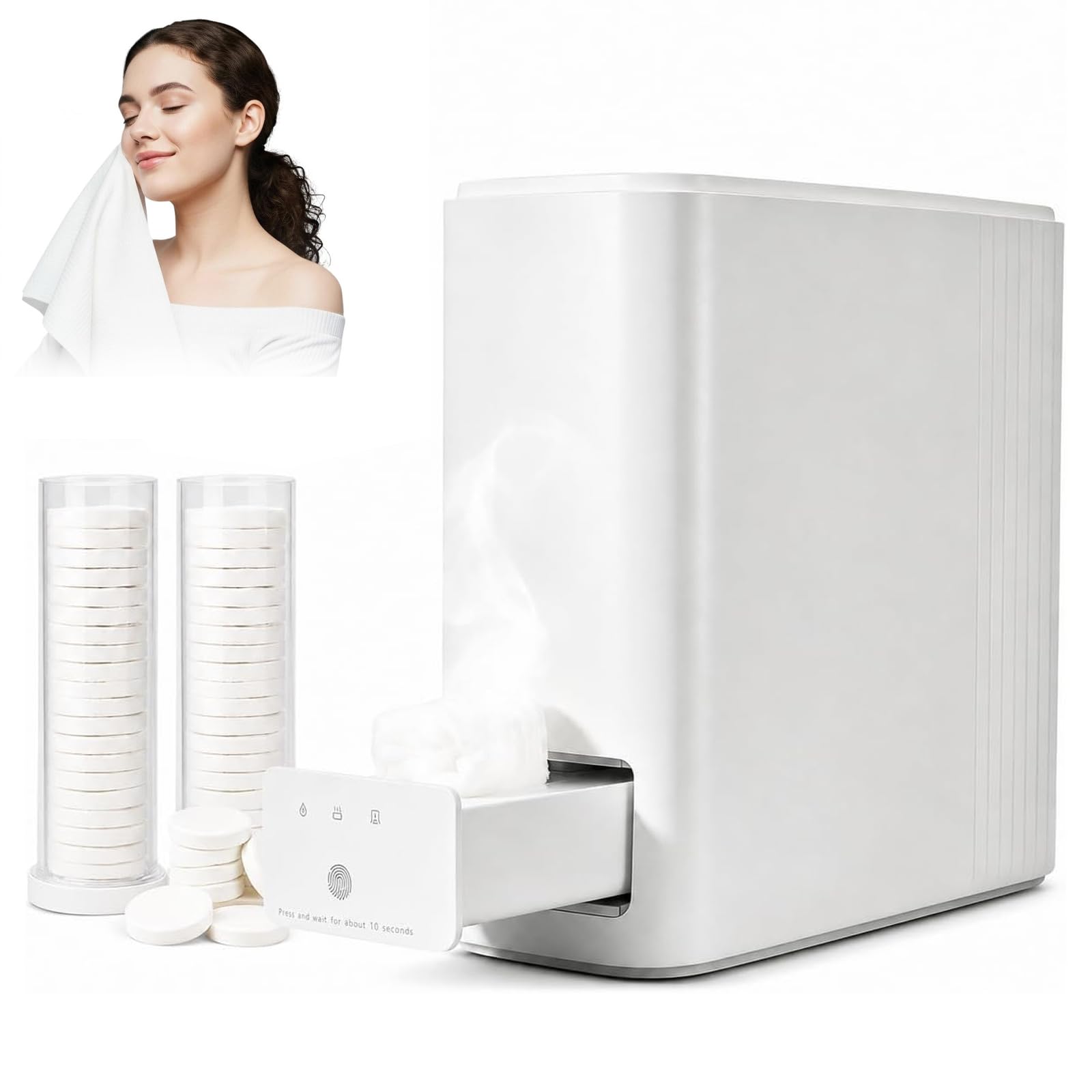 Handtuchspenderwärmer mit 40 heißen Gesichtstüchern, 5 Sekunden schnelles Aufheizen, 55 °C konstante Temperatur, Pop-Out-Schublade für Zuhause, Salon, Spa