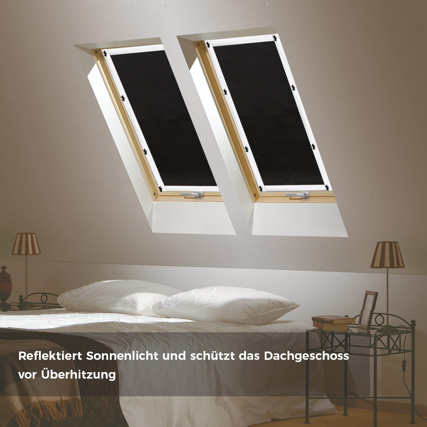johgee Tenda Oscurante Termica per finestre e lucernari | Protegge dal Calore | Compatibile con finestre VELUX GGU GGL GPU GPL GHU GHL GTU GTL GXU GXL (senza foratura con ventose, 76x73cm)