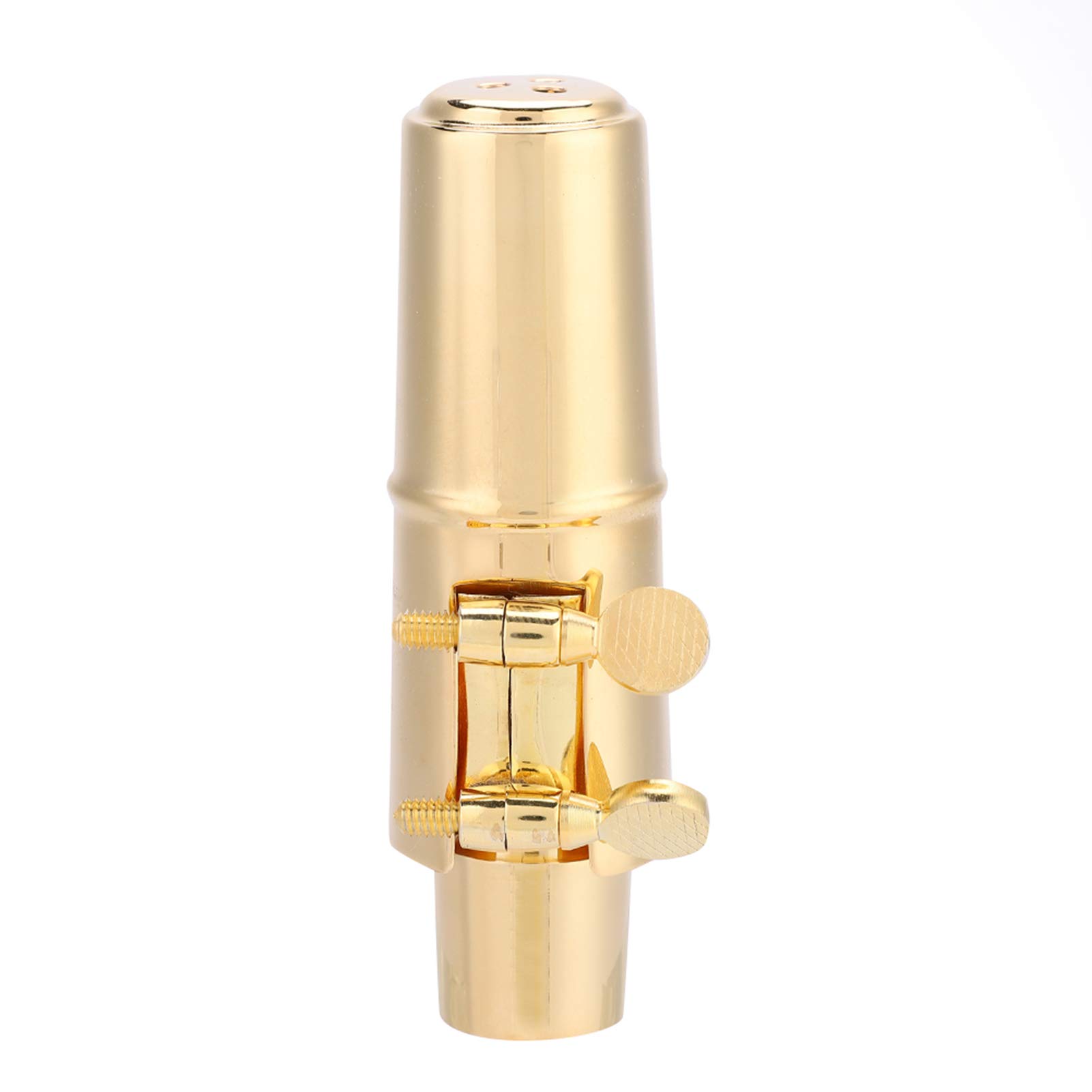 POENVFPO Bocchino Professionale per Sassofono Contralto Mib 8C, Materiale in Ottone di Alta qualità, con Cappuccio e Cuscinetti per Musicisti Jazz