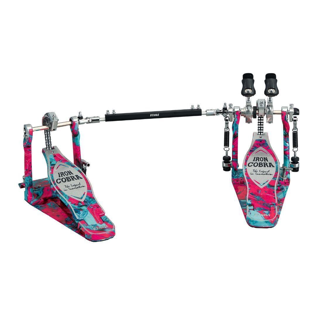 Tama HP900PWMCS Doppelpedal Iron Cobra Power Glide Marble Coral Swirl - Doppio pedale batteria