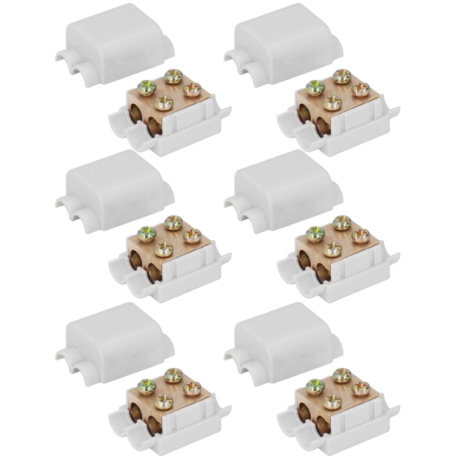 6PCS Bornier Electrique 16mm² Connecteur Séparateur de Fil 1000V 100A Haute Puissance M3 Filetage Conception Fendue Connecteurs Rapides pour Connexion de Fil électrique 2.5‑16mm²