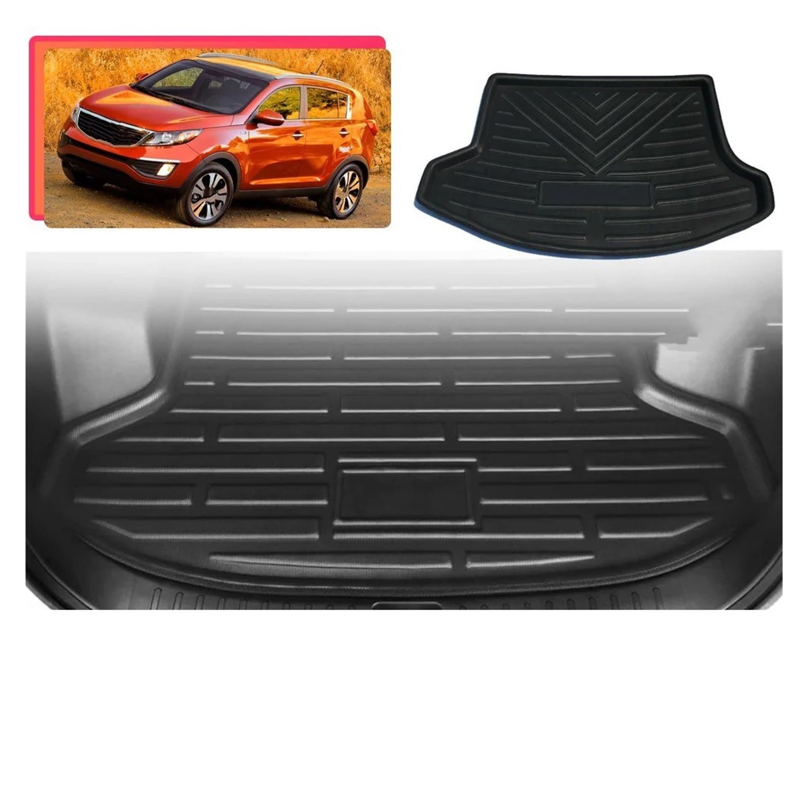 Kofferaummatte Für Kia Für Sportage 3 SL Gepäck wasserdichte Teppich Fracht Boot Pad Liner Abdeckung Zubehör Kofferraum Matte