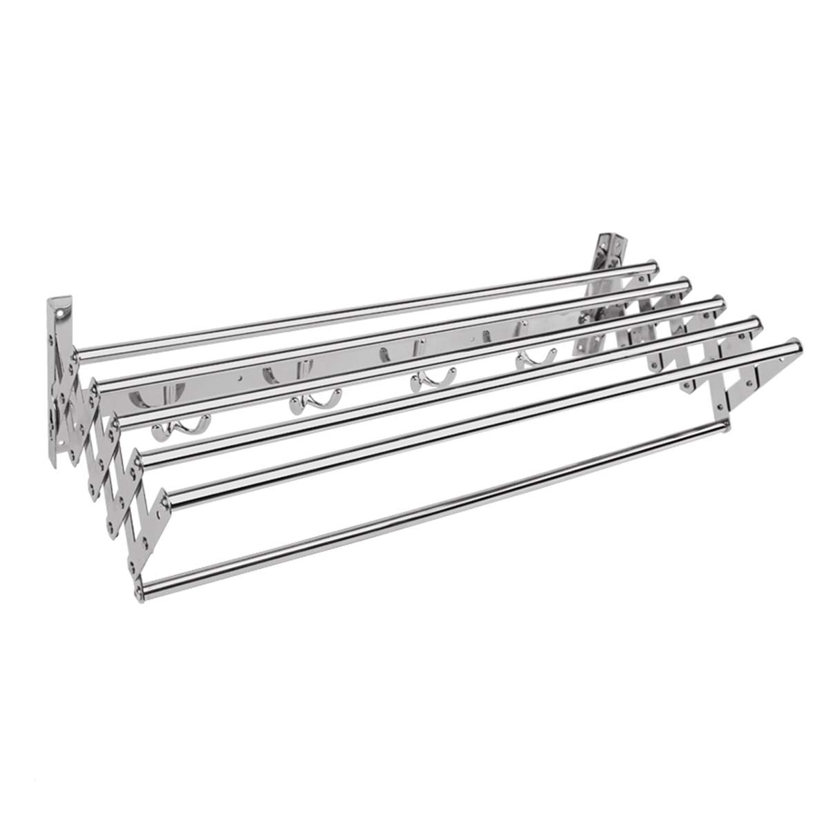 Étendoir séchoir mural rétractable de style accordéon peu encombrant 90cm