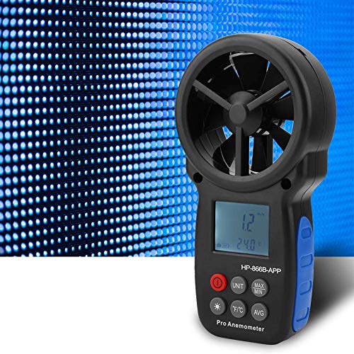 SHM-MM Digital Handheld Anemometer, Professional USB Wind Speed Gauge Portable Wind Speed Meter Air Temperature Tester with LCD Backlight for Weather Data Collection Outdoors Use