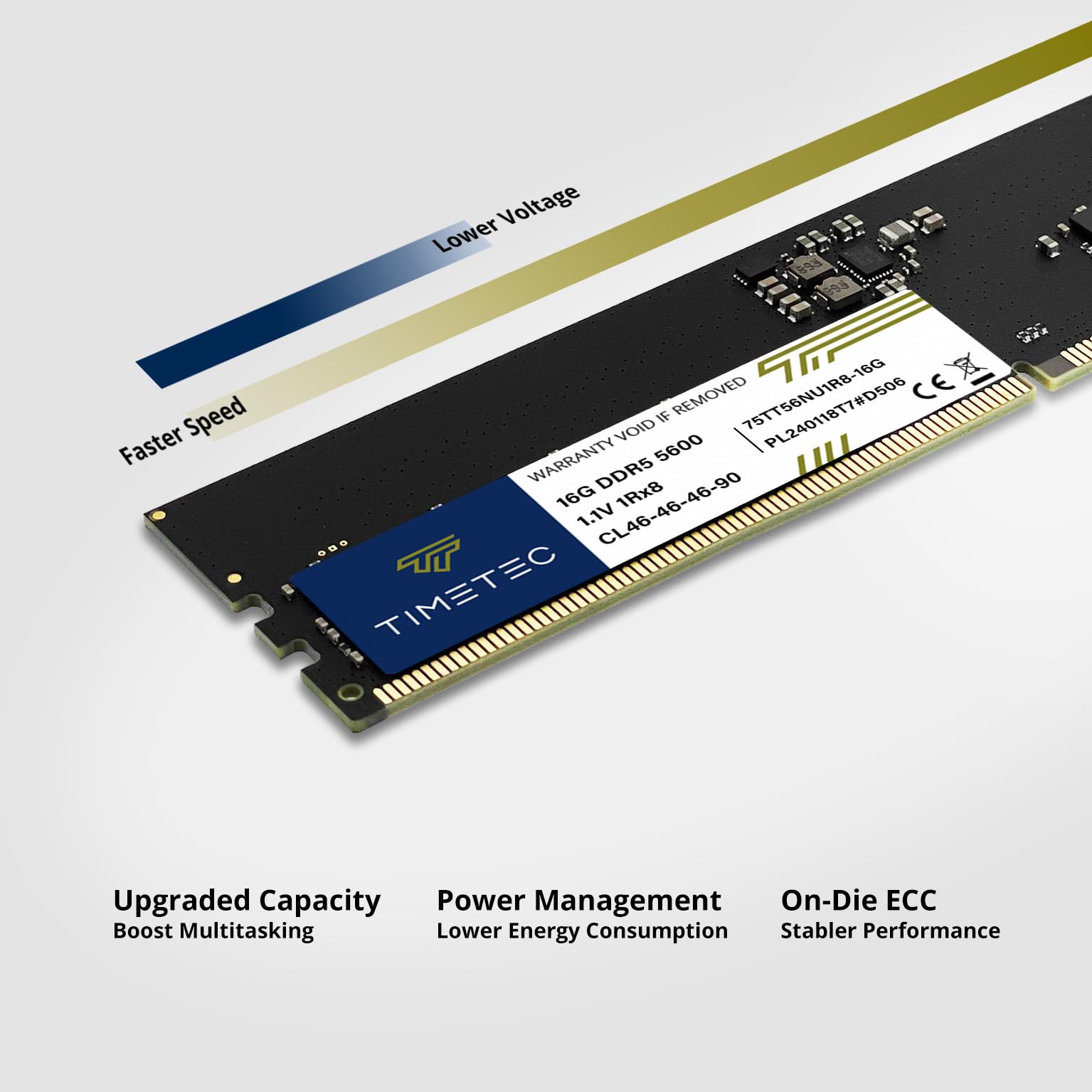 Timetec Kit de 32 GB (2 x 16 GB) DDR5 5600MHz PC5-44800 Unbuffered