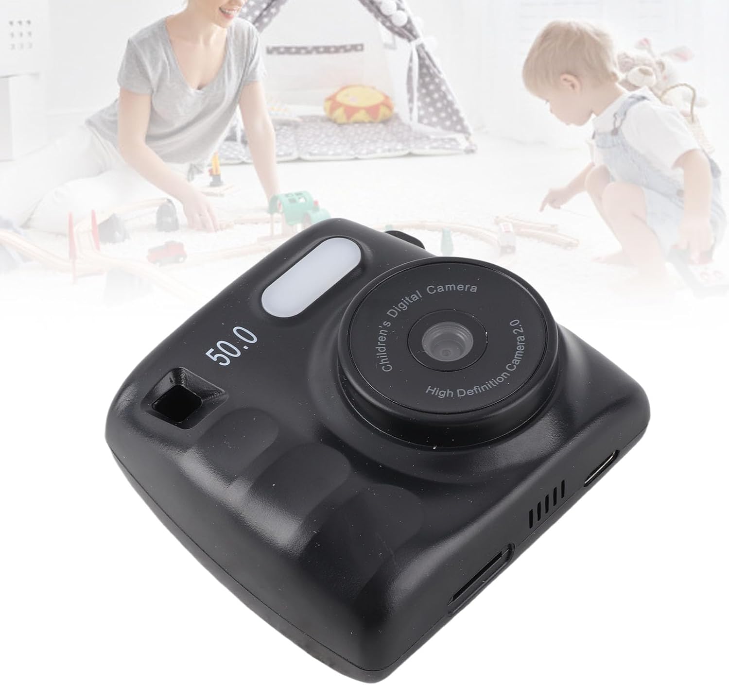 Portable Digital Camera for Students, Dual Lens 48MP 1080P HD Camera with 2.0 Inch IPS Screen, LED Fill Light, MP3 Player and Photo Filters for Kids and Beginners (Black)