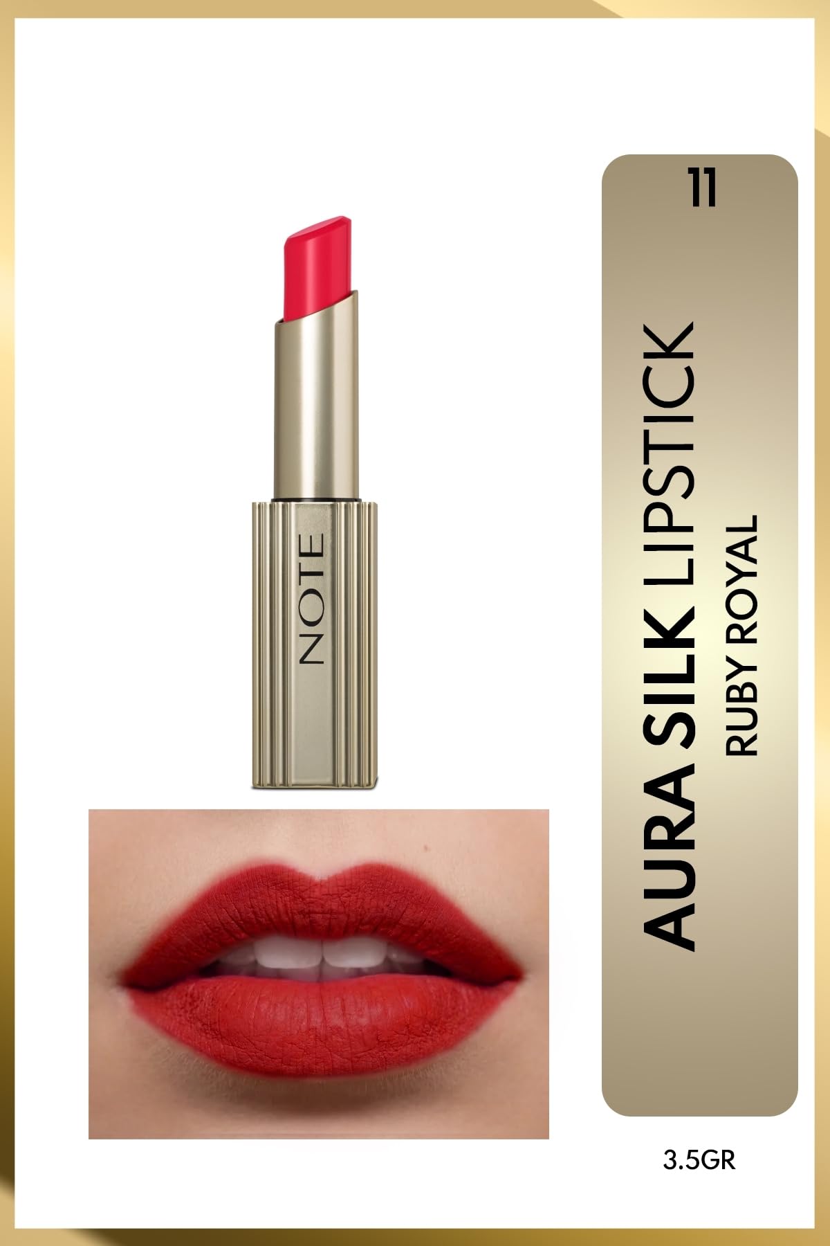Aura Silk Lipstick 11 Ruby Royal Kremsi Yarı Parlak Ruj - Kırmızı