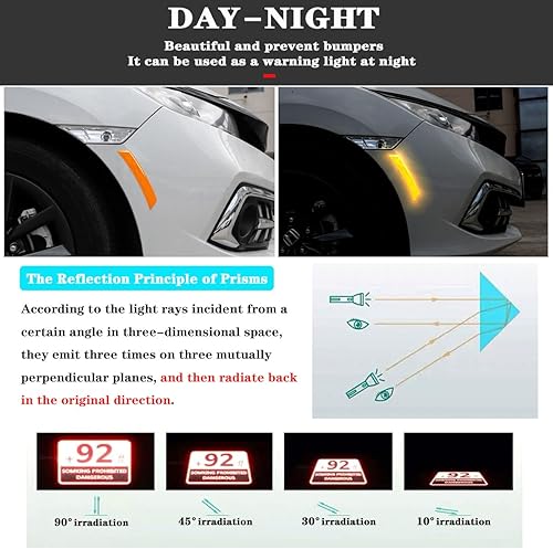 Miniatura 4 de 4 unidades de calcomanías reflectantes para coches, adhesivos reflectantes para las marcas laterales de los coches, accesorios exteriores