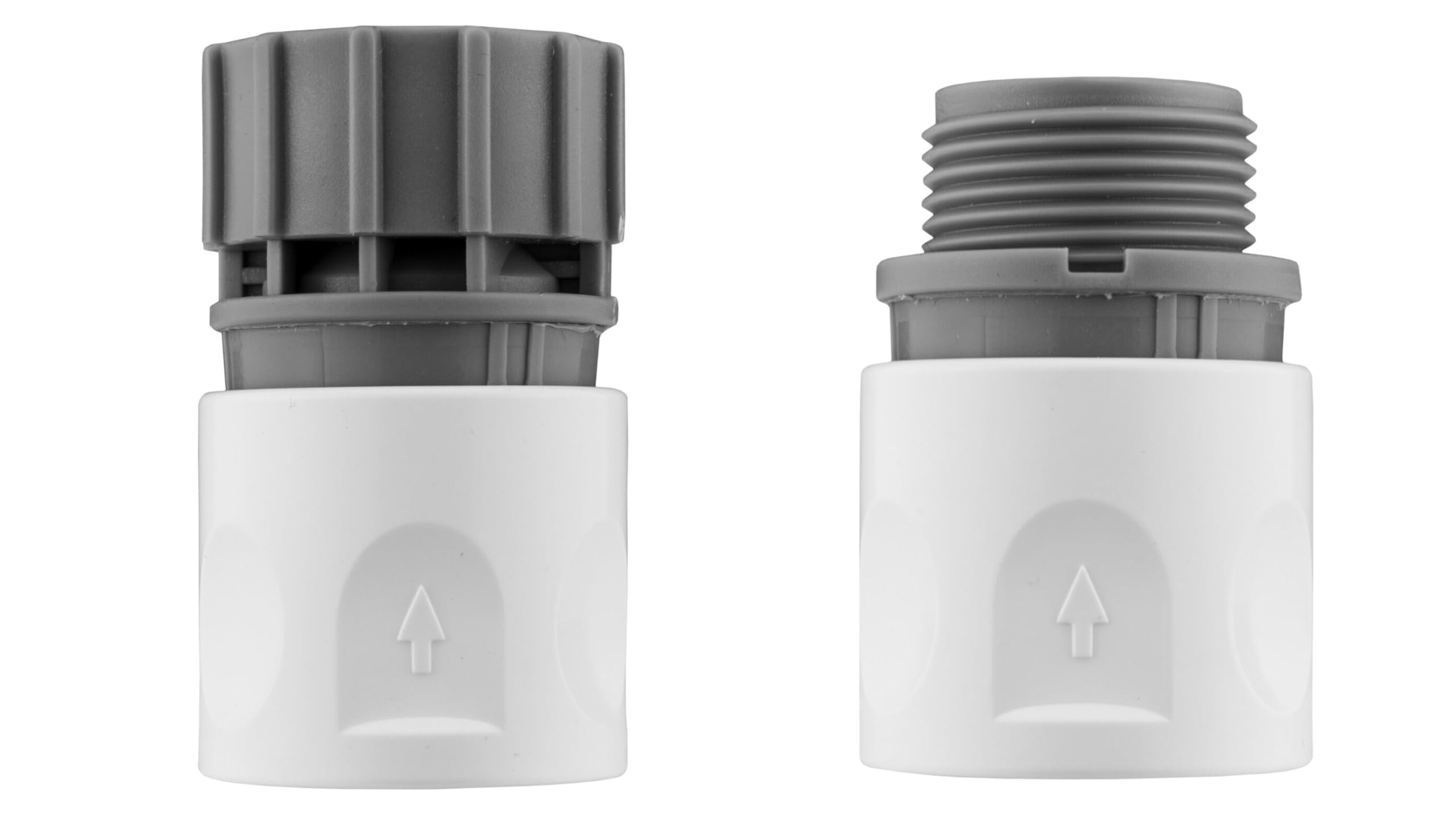 Garden Hose All Connectors Fittings Universal Standard Hozelock Valves Male Female Compatible White (3/4 BSP - Set of M/F)