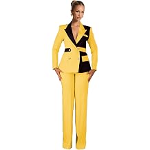 2 Piece Womens Suit Double Breasted Patchwork Suits for Women