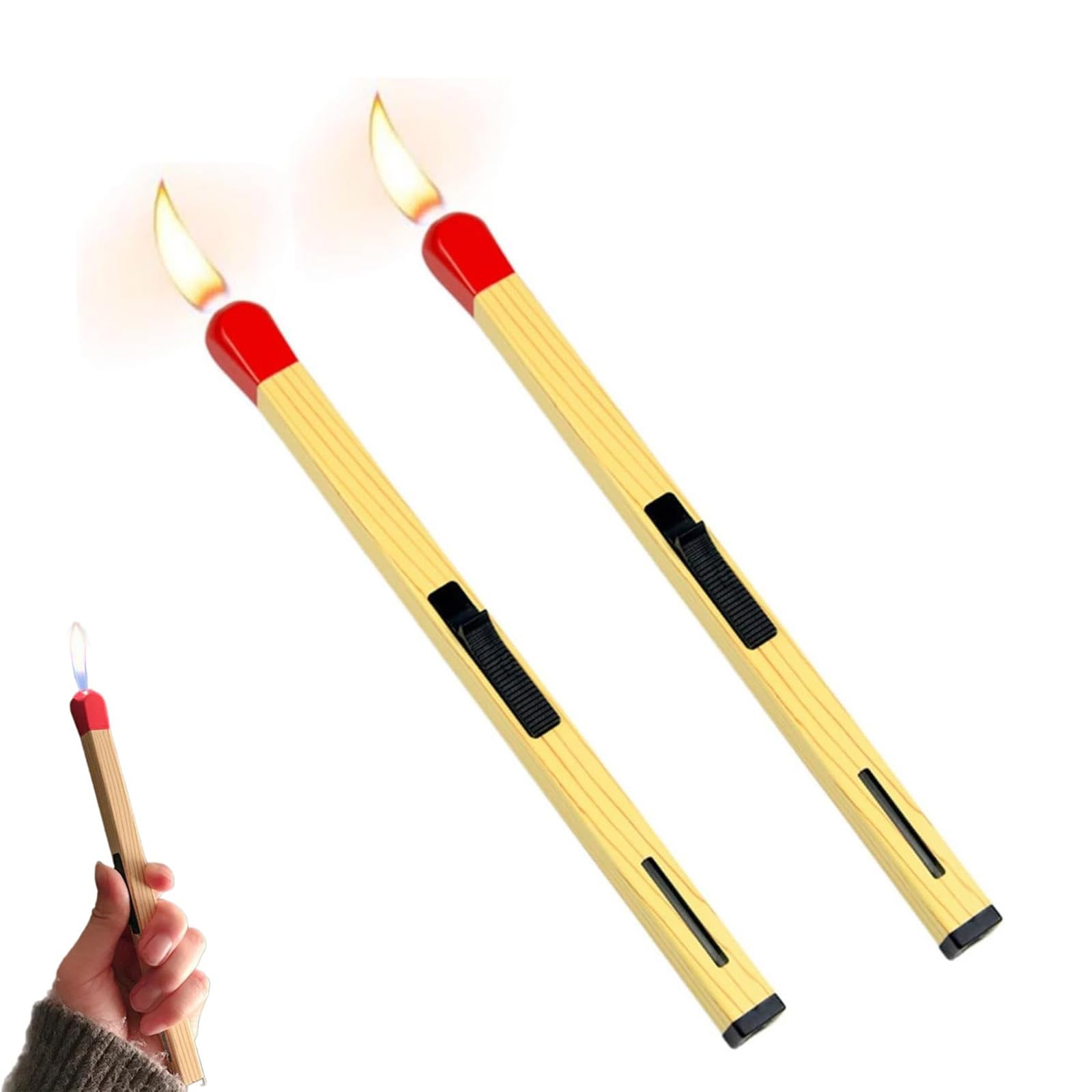 Giant Match Lighter Reusable Novelty Match Lighter Creative Match Shaped Refillable Butane Lighter Multipurpose Match Stick Lighter for