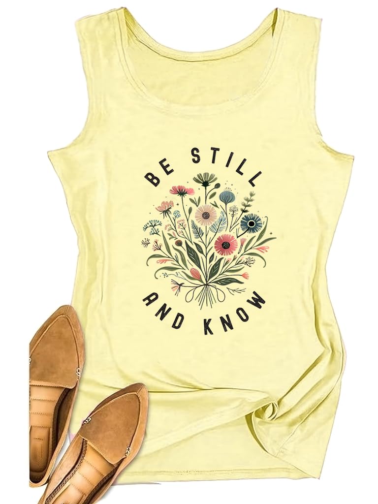 Be Still and Know Shirts for Women Casual Short Sleeve Christian Tee Tops