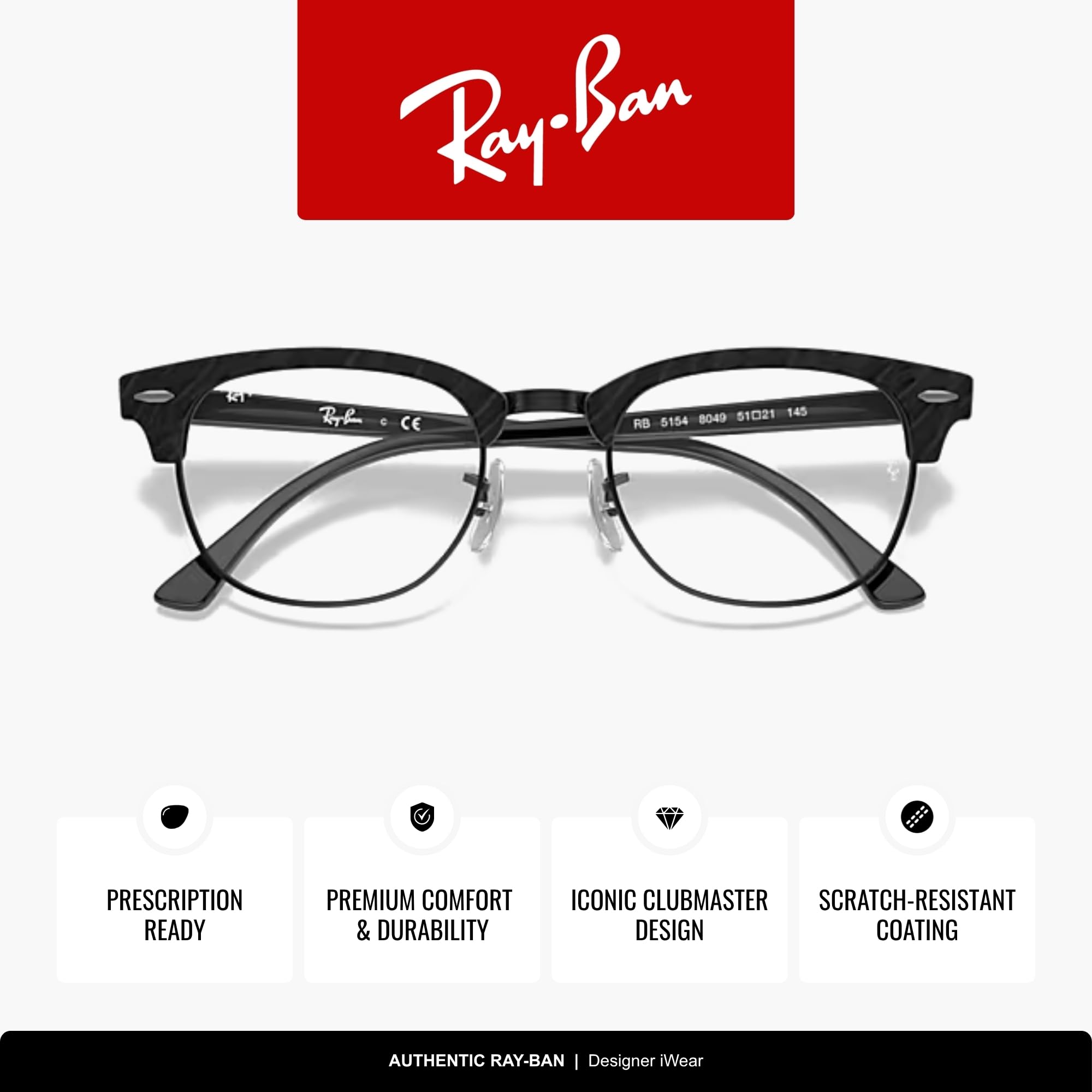 Ray-Ban Ramki na okulary na receptę Unisex-dorosły Rx5154