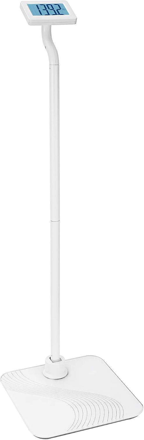 Znewtech Bathroom Scale with Column and Waist-Level Large Display - White