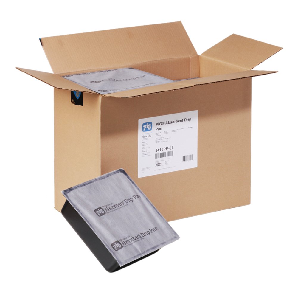 New Pig Rip-&-Fit Absorbent Mat Roll, 13-Gal Absorbency, Perforations to Customize Mat Shape, Heavyweight, Absorbs Oils & Water, 50' L x 30