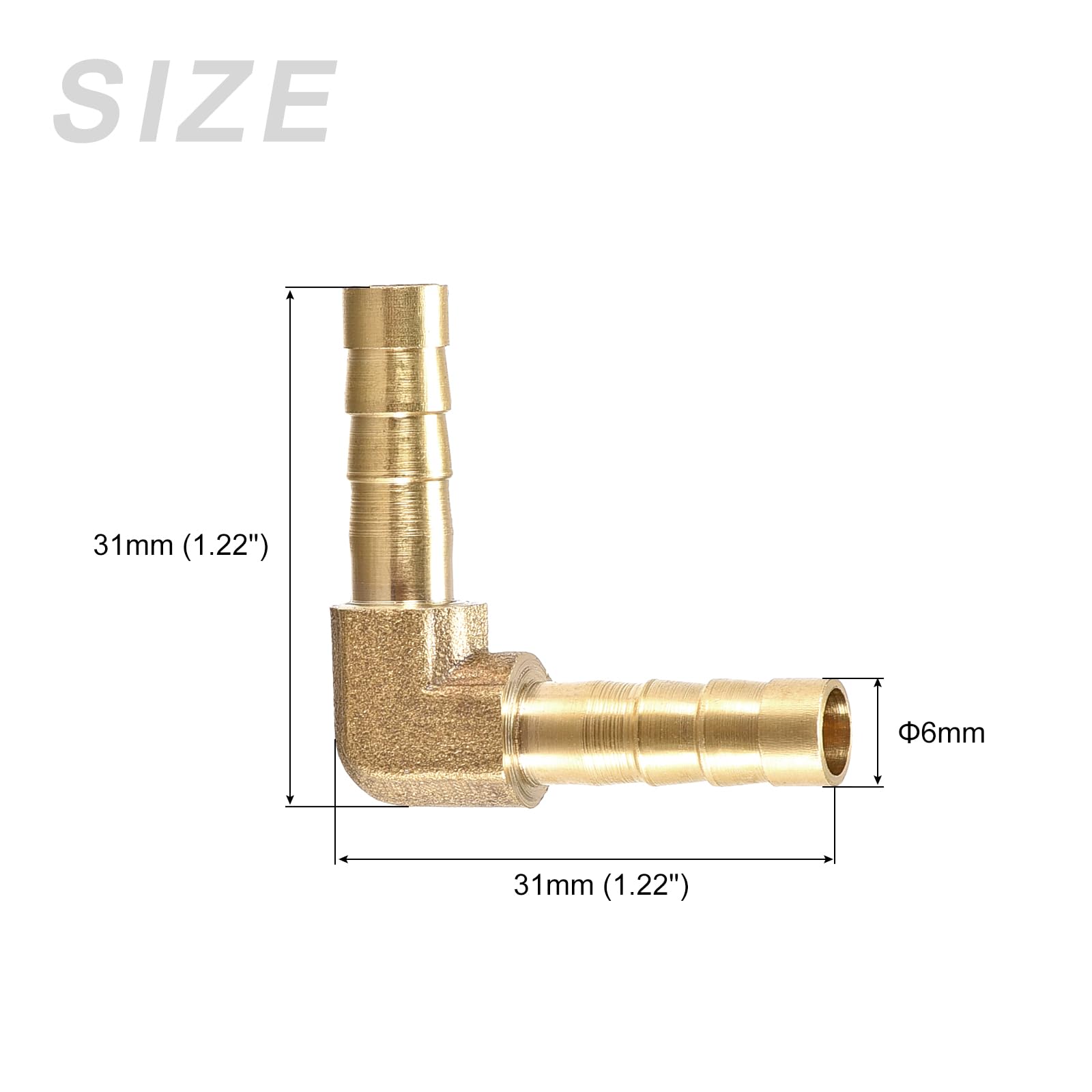METALLIXITY Kształt L mosiądz pręt łączący (6 mm) 2 sztuki, łącznik pręta - do paliwa powietrza i wody oleju gazowego