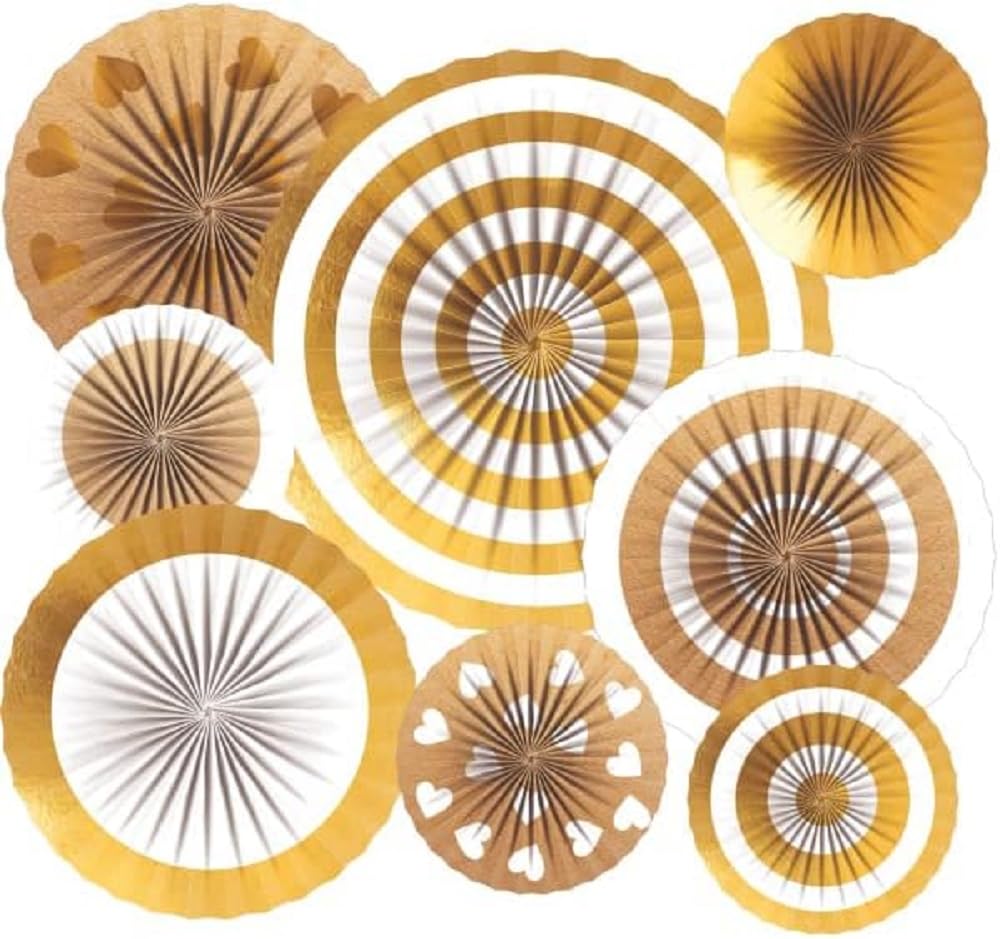 Amscan 9913248 - Deko Set, 8-teilig, Deko-Fächer für Hochzeiten & Geburtstage