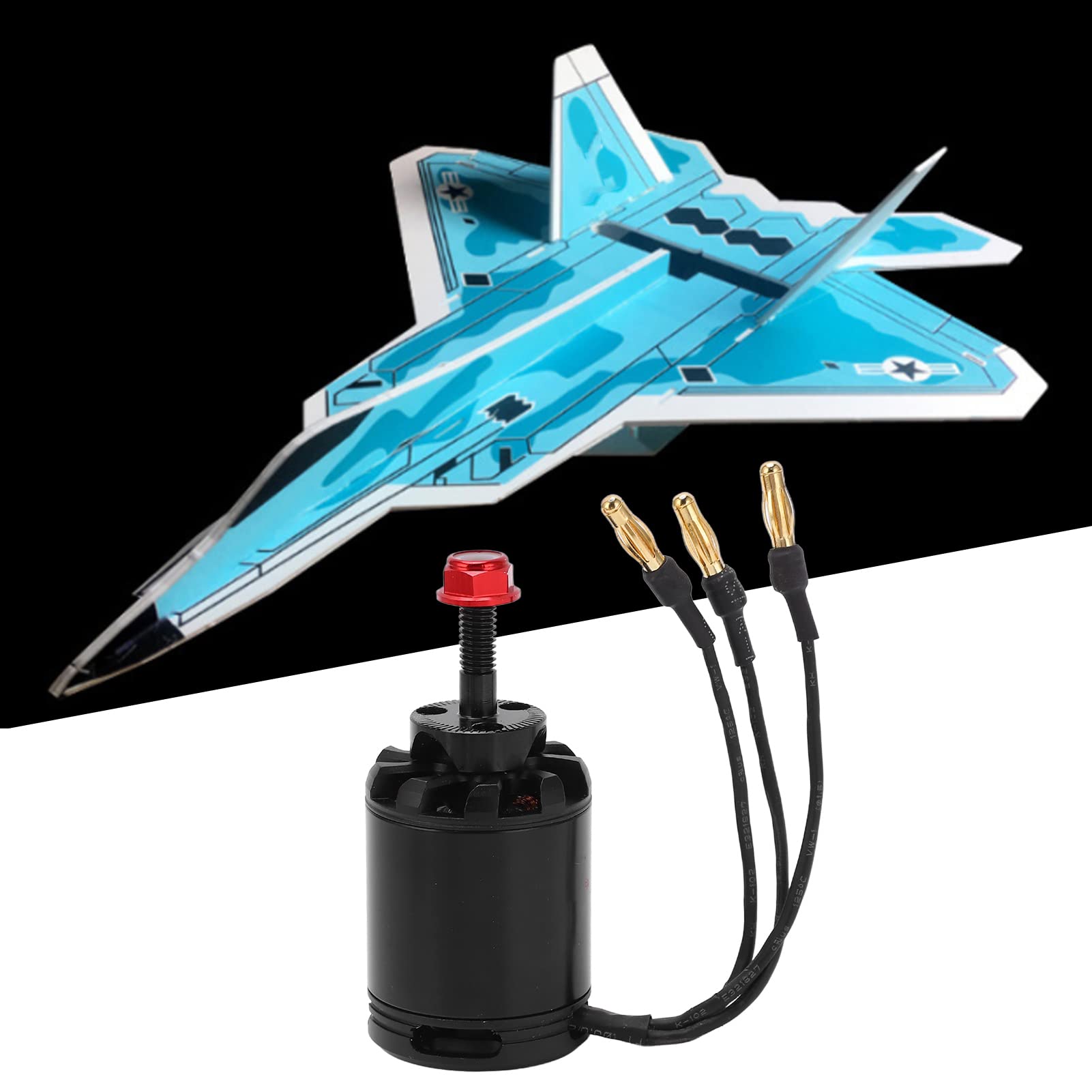 HUIOP Motor sin Escobillas de Alta Eficiencia 2825 700KV para Avión Teledirigido de Ala Fija RC, Mecanizado CNC, Eje Salida Acero Inoxidable, Pieza Motor 1100W 60A para Aviones Control Remoto (CCW)