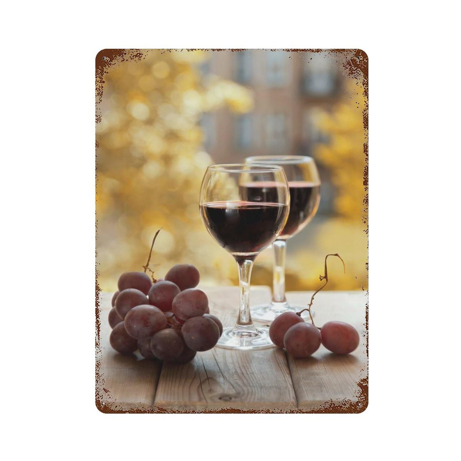 Summer Wine Weathered Tin Sign 15.7"x11.8", Ideal for Shed, Workshop And Garage Wall Decor