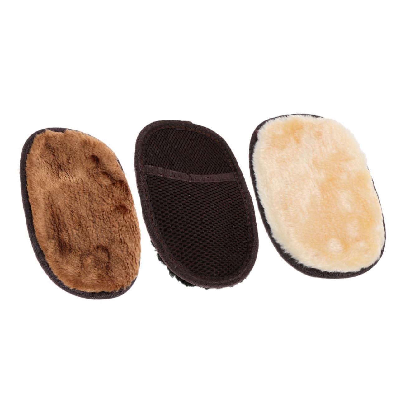 GOOHOCHY 3pcs Faux Wool Leather Polishing Gloves Soft Cleaning Buffing Cloth for Shoes Care for Leather Goods Nonabrasive Design for Comfortable Use Yellow Orange Black
