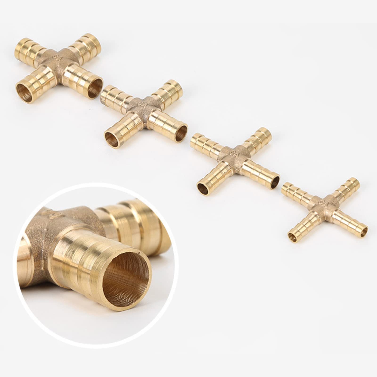 OTOTEC Tuyau En Laiton En Forme De T Barbe Raccord De Connecteur à 3 Voies Pour Carburant Air Eau Huile 6mm 8mm 10mm 12mm