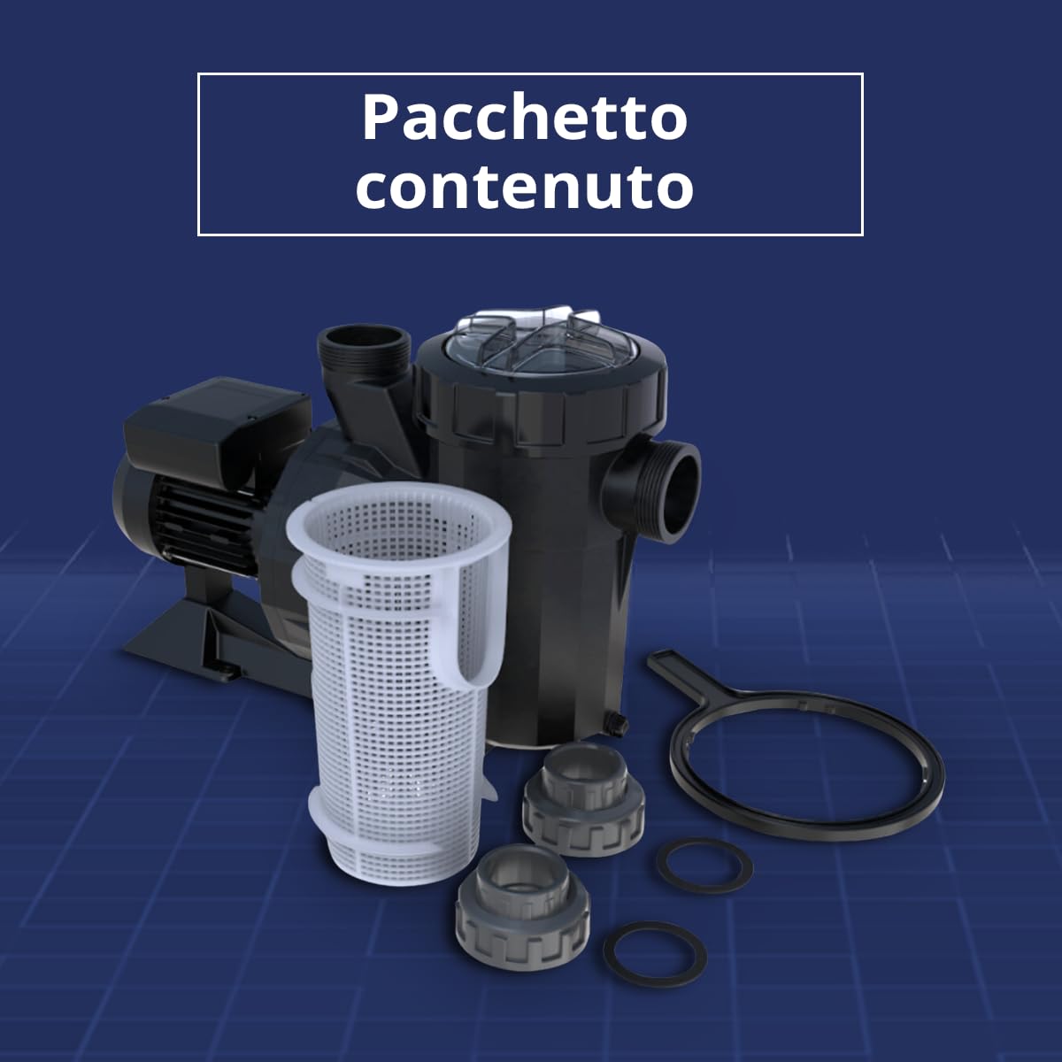 POMPA PER PISCINA VICTORIA PLUS 1.5 HP ASTRALPOOL MONOFASICA 21.500 l/h 1,10 kW (1,5 CV) 230 V II Livello di sonorità basso: tra 61 dBA - 70 dBA. 3 anni di garanzia, peso 14 kg, volume M3: 0,07