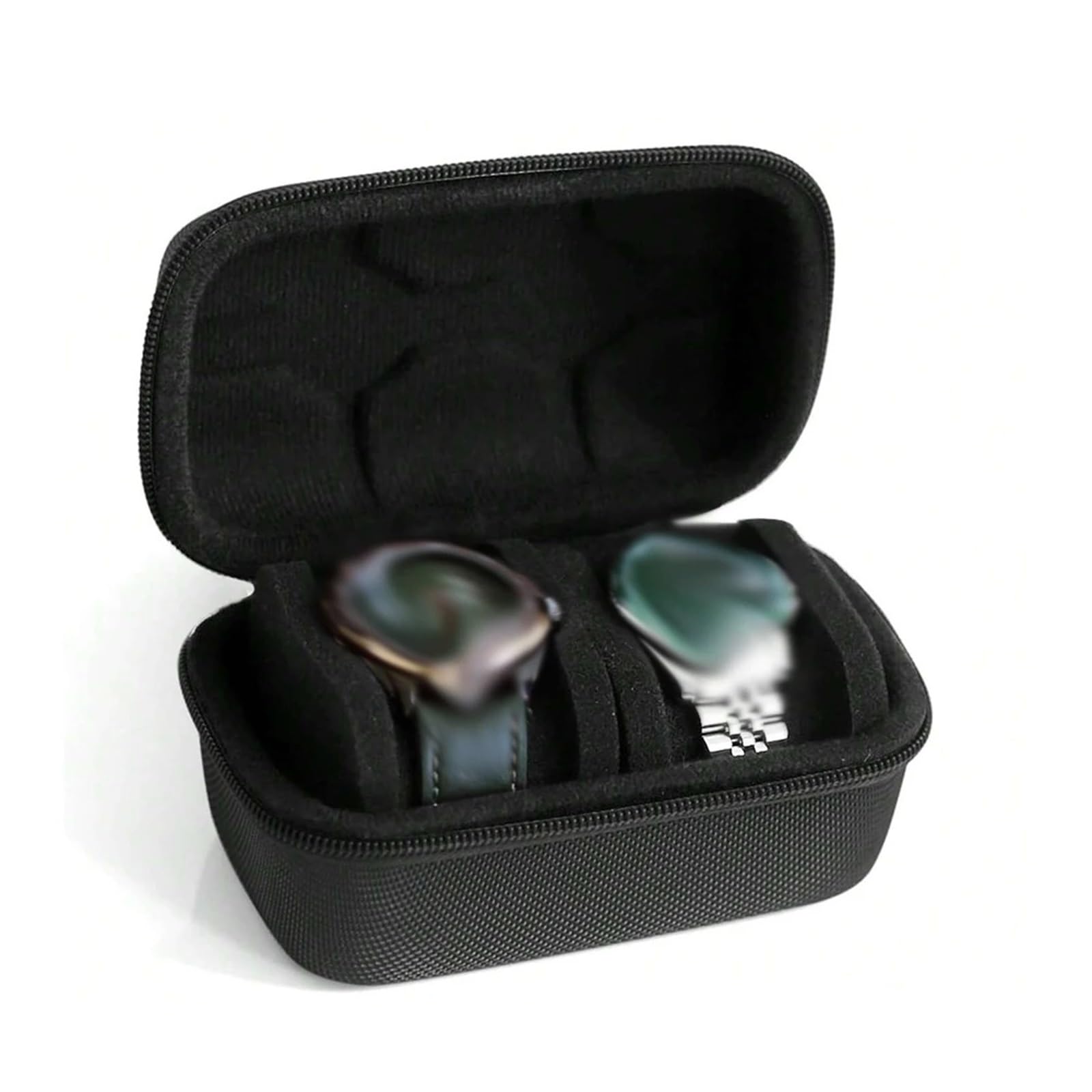 Uhrenbox Tragbare Uhren-Reisebox For Herren, Uhrenbox Mit Schwarzer Uhrrolle, Reisebox, Aufbewahrungsbox, Displaybox For Reisen For Und Damen(Black 2 Card Positions)
