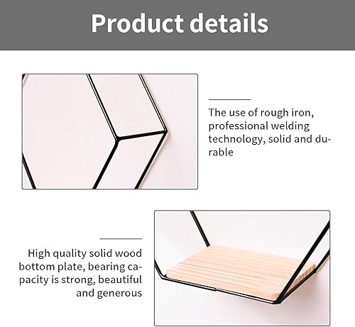 Miniatura 4 de Estantes flotantes hexagonales montados en la pared, juego de 3 en diferentes tamaños, estante de pared de metal moderno, estantes de almacenamiento