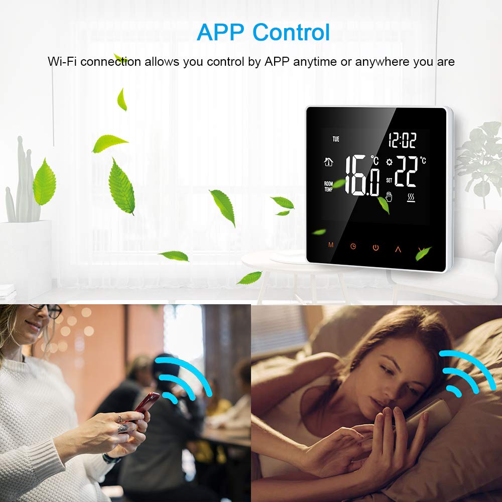 Termostato Intelligente WiFi Regolatore Digitale della Temperatura Controllo App Display LCD Touch Screen Settimana programmabile per L'Ufficio Scuola casa Hotel 16A