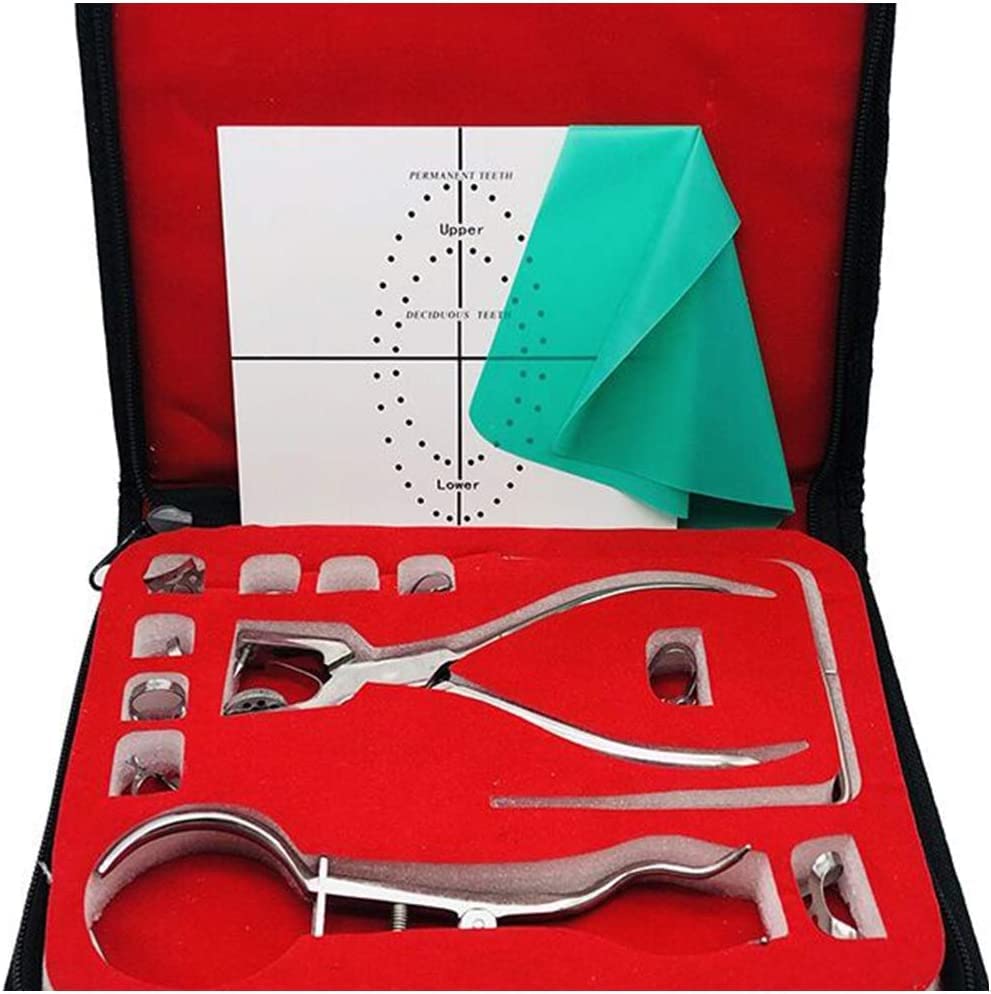 DKULMN Dental Endodontic Rubber Dam Kit Endodontics Instruments Punch Clamps Dental Instruments für Dental Tool