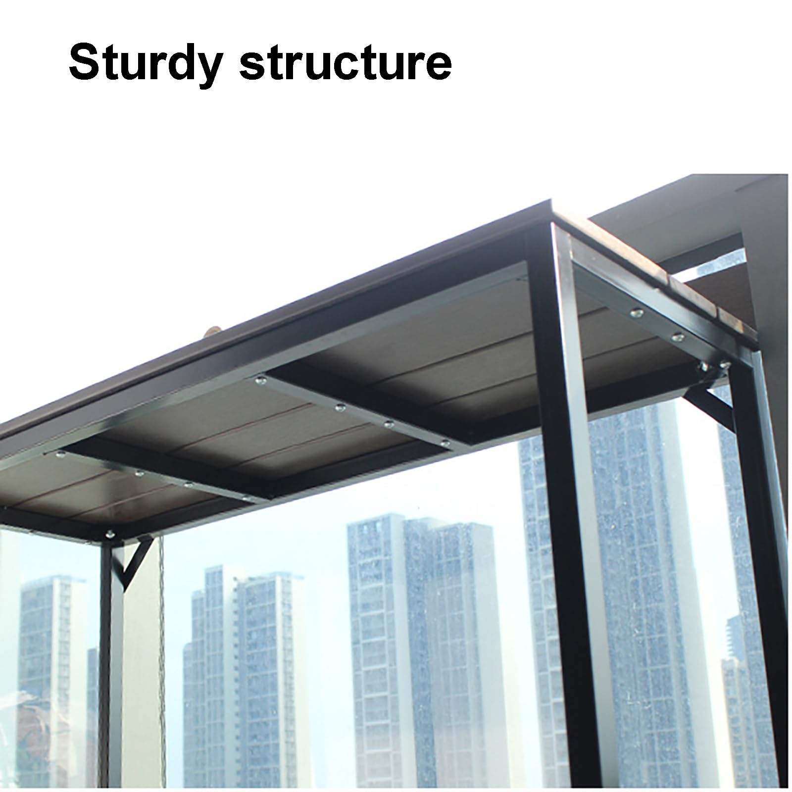 Table de bar d'extérieur à hauteur de comptoir – Dessus imperméable, pieds extensibles, convient pour balcon, jardin et utilisation en intérieur
