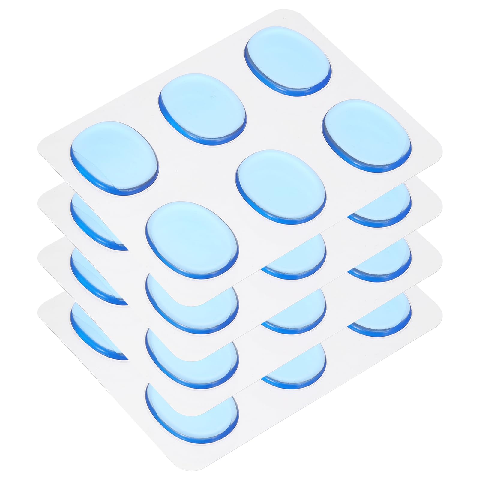 QUARKZMAN 24 Pièces d'Amortisseurs de Tambour en Gel, Tampons en Silicone, Tranquilles de Tambour, Amortisseurs de Tambour, Moon Gels Bleus 30x25x3mm pour Contrôle Du Son des Tambours