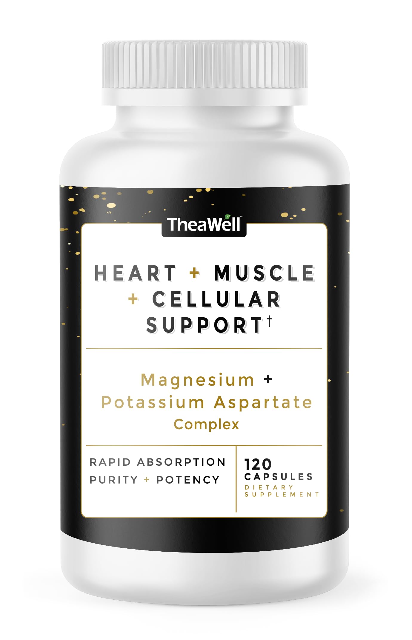 Heart + Muscle + Cellular Support - 120 Capsules, Magnesium Aspartate, Potassium Aspartate