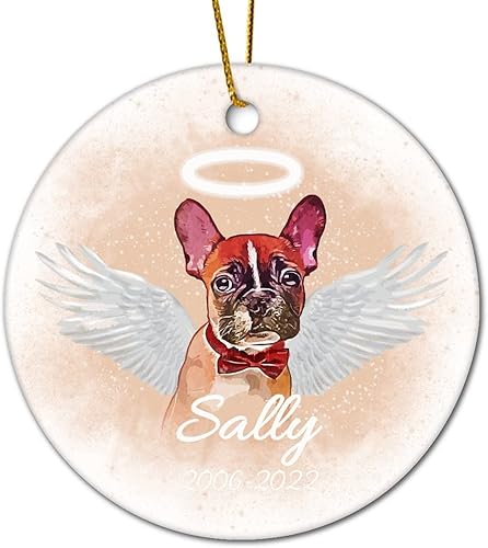 Miniatura 4 de Pet Memorial Gift, Personalized Dog Christmas Ornament, Dogo Argentino Ceramic Keepsake, Round Dog Bauble Tree Decor, Dog Gifts, Pet Loss Ornament,