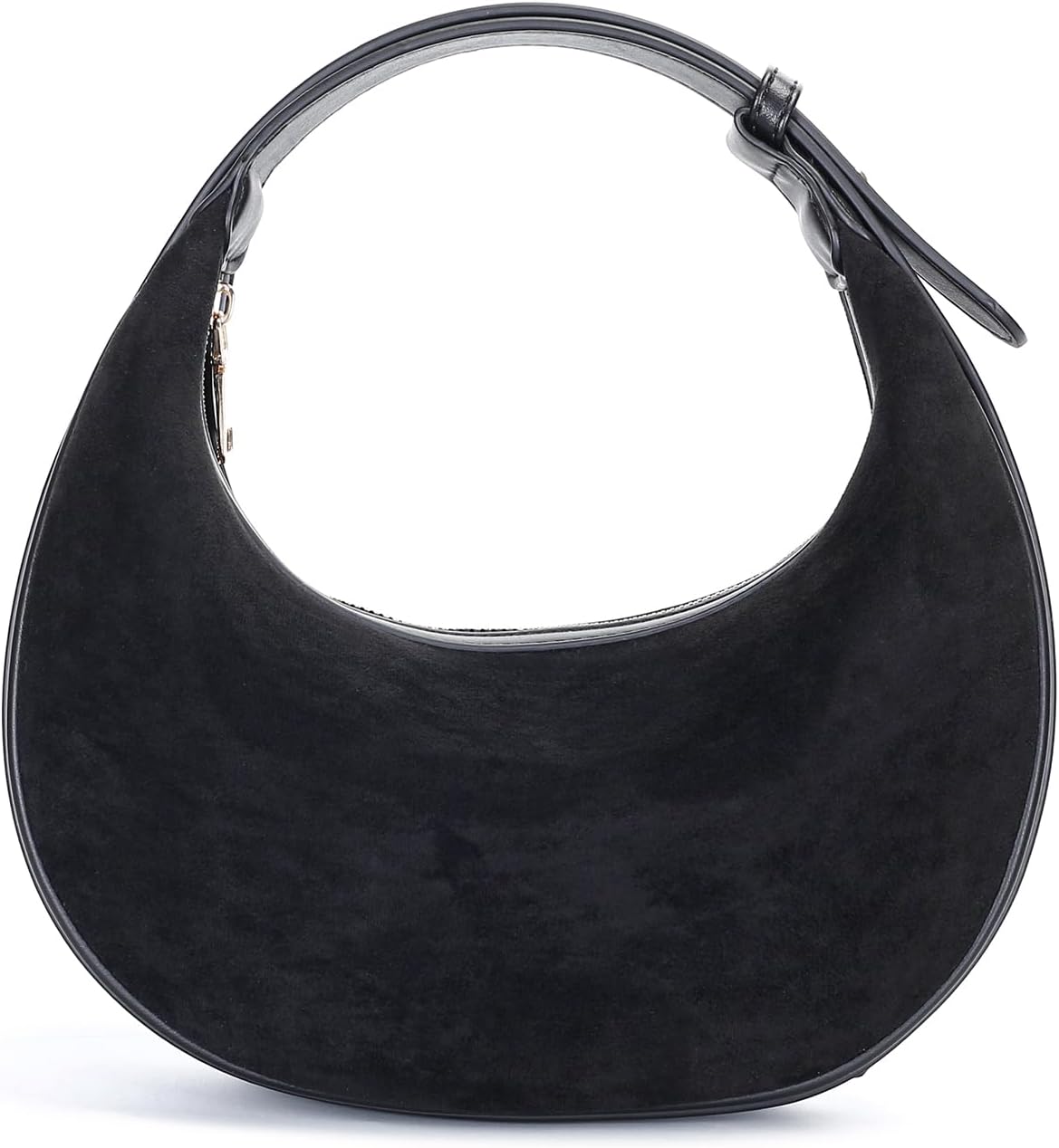 Herald Suede Crossbody Bag for Women, Vintage Hobo Handbag Crescent Shoulder Purses with Adjustable Strap Winter Fall