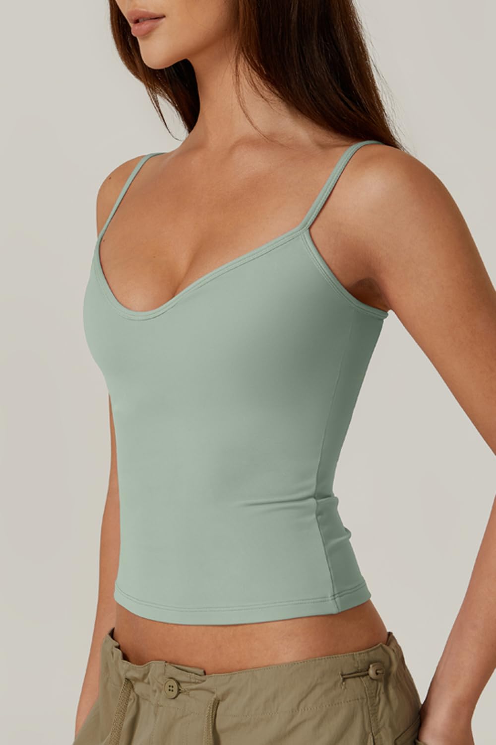 QINSEN Womens Spaghetti Strap Sweetheart Neck Sleeveless Top Slim Fit Going Out Camisole Basic Top - Image 4