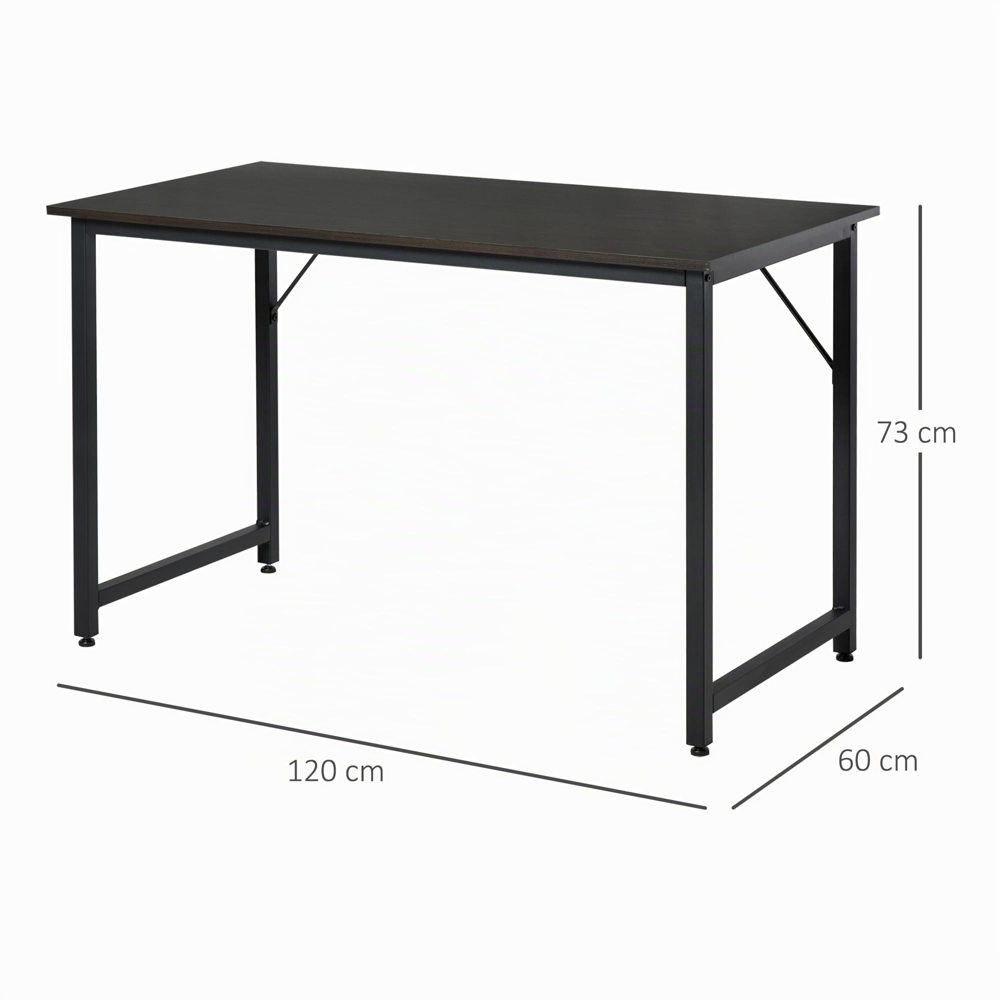 HOMCOM Escritorio para Hogar Oficina con Pies Ajustables de 120x60x73cm