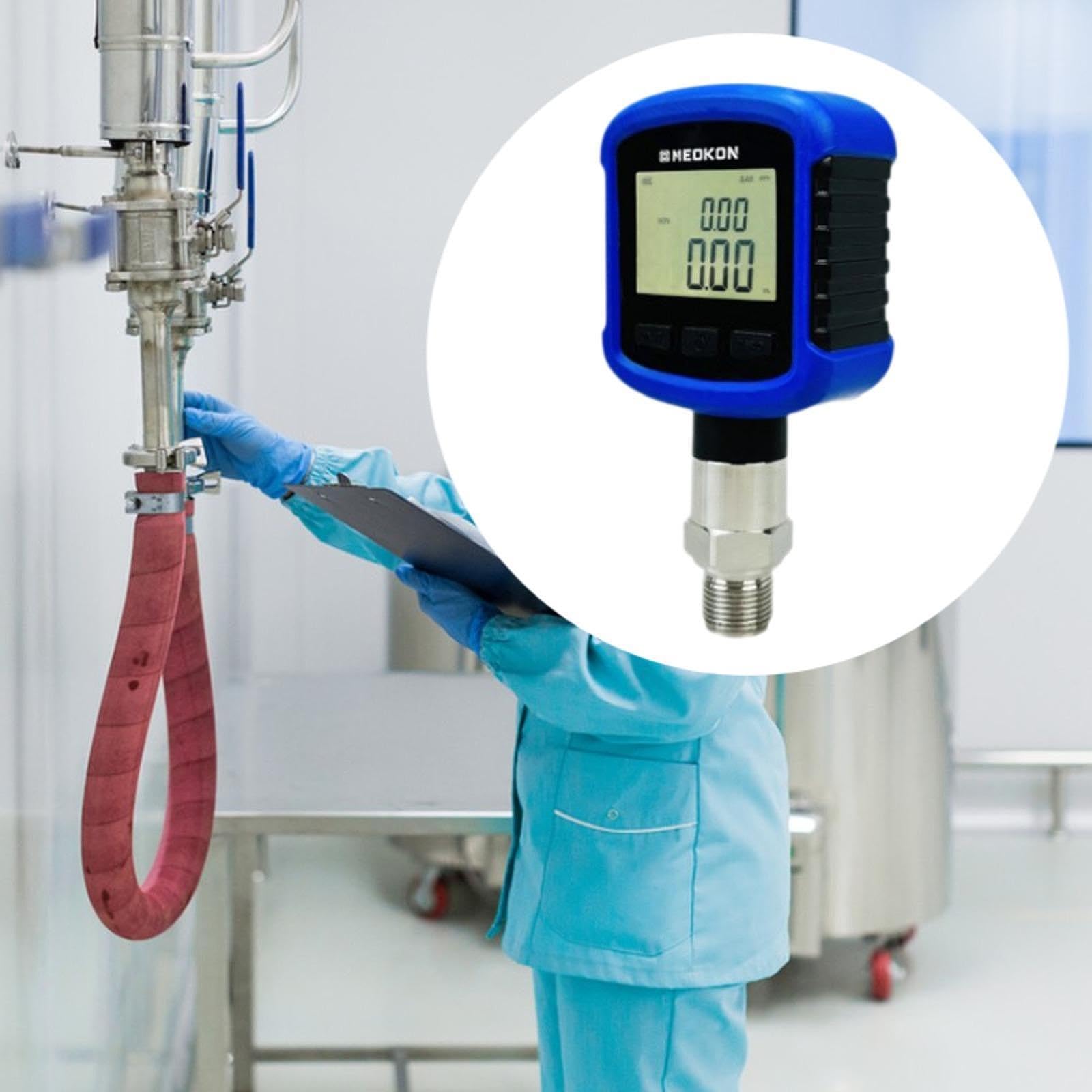 perfk Manómetro hidráulico industrial digital con precisión del 0,2%, rotación de 330°. Reemplaza conexión de repuesto con de 1/4 de pulgada.
