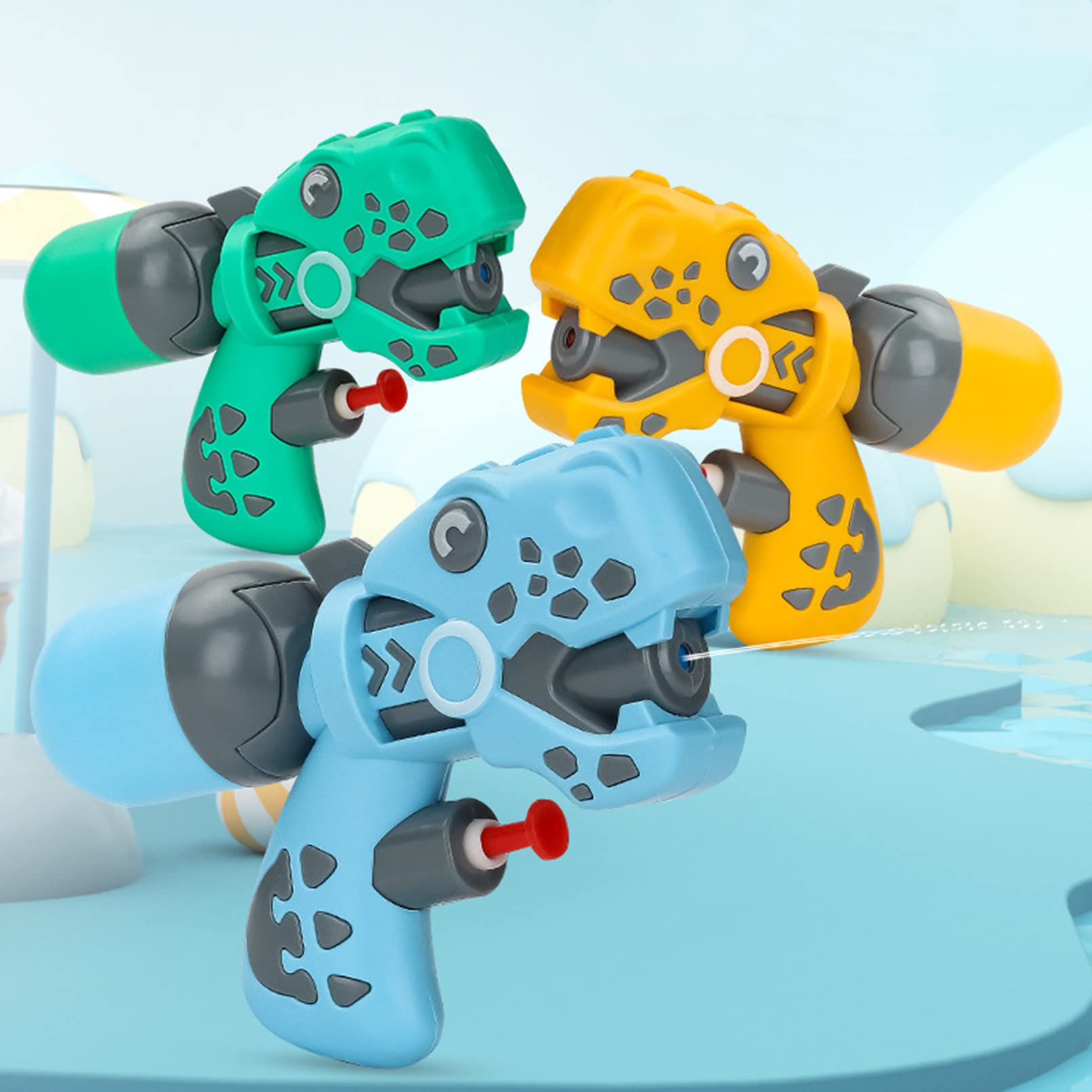 AM ANNA Dinosaur Water Gun for Kids, Dinosaur Squirt Guns Toddler Outdoor Toys Water Guns for Swimming Pool Beach Games Backyard Outside Squirt Gun Toys Boys Girls (3 Pack Dinosaur Water Gun)