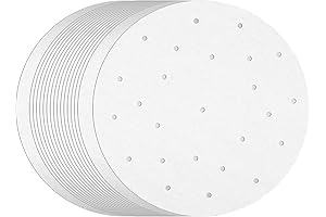 100 Pack Versatile Round Liners for Air Fryers and Bamboo Steamers (10 Inch)