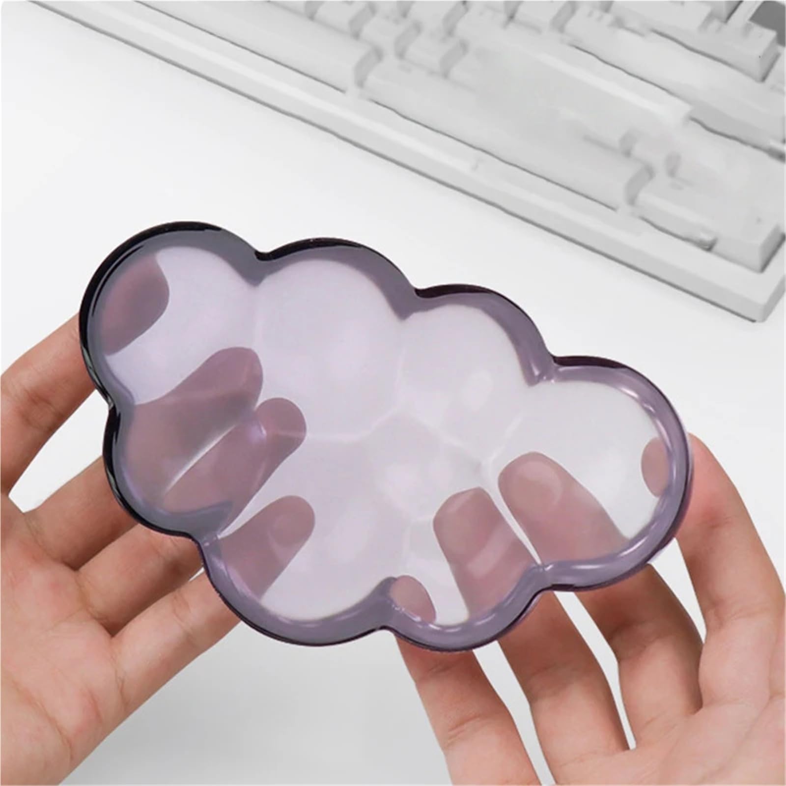 Tappetino Mouse Con Poggiapolsi Set poggiapolsi for tastiera e mouse Cloud | Simpatico bracciolo di supporto for scrivania da dattilografia(Long and Short pink)