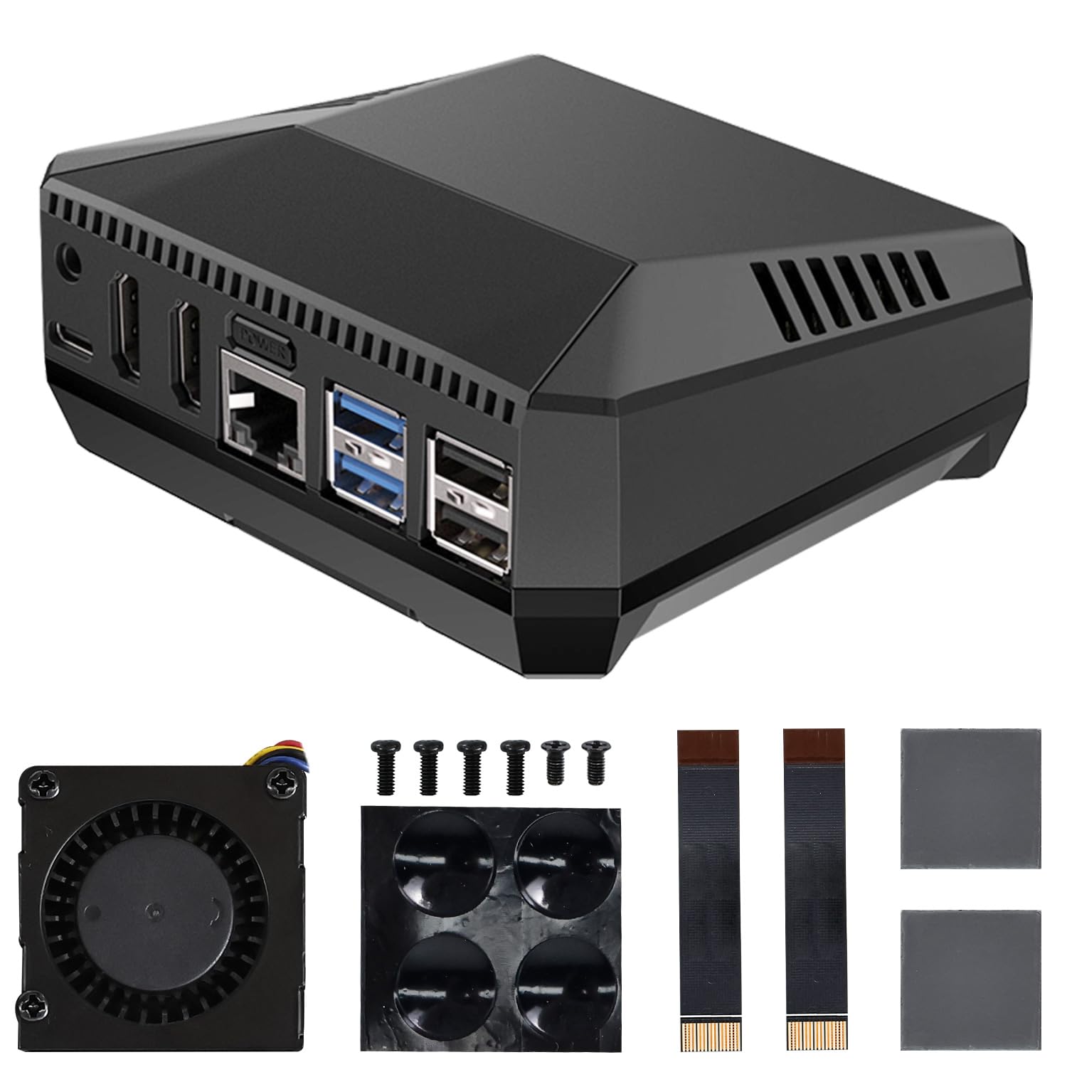 Argon ONE V3 Aluminium Alloy Case for Raspberry Pi 5, with Cooling Fan, PWM Cooler, PCIE, M.2 SSD Slot