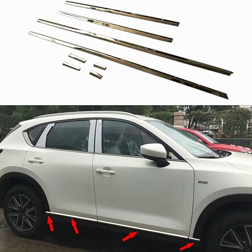 Beautost Compatible con Mazda 2017, 2018, 2019, 2020, 2021, 2022, 2023, CX-5, CX5, moldura de puerta lateral de cuerpo de acero inoxidable, 8