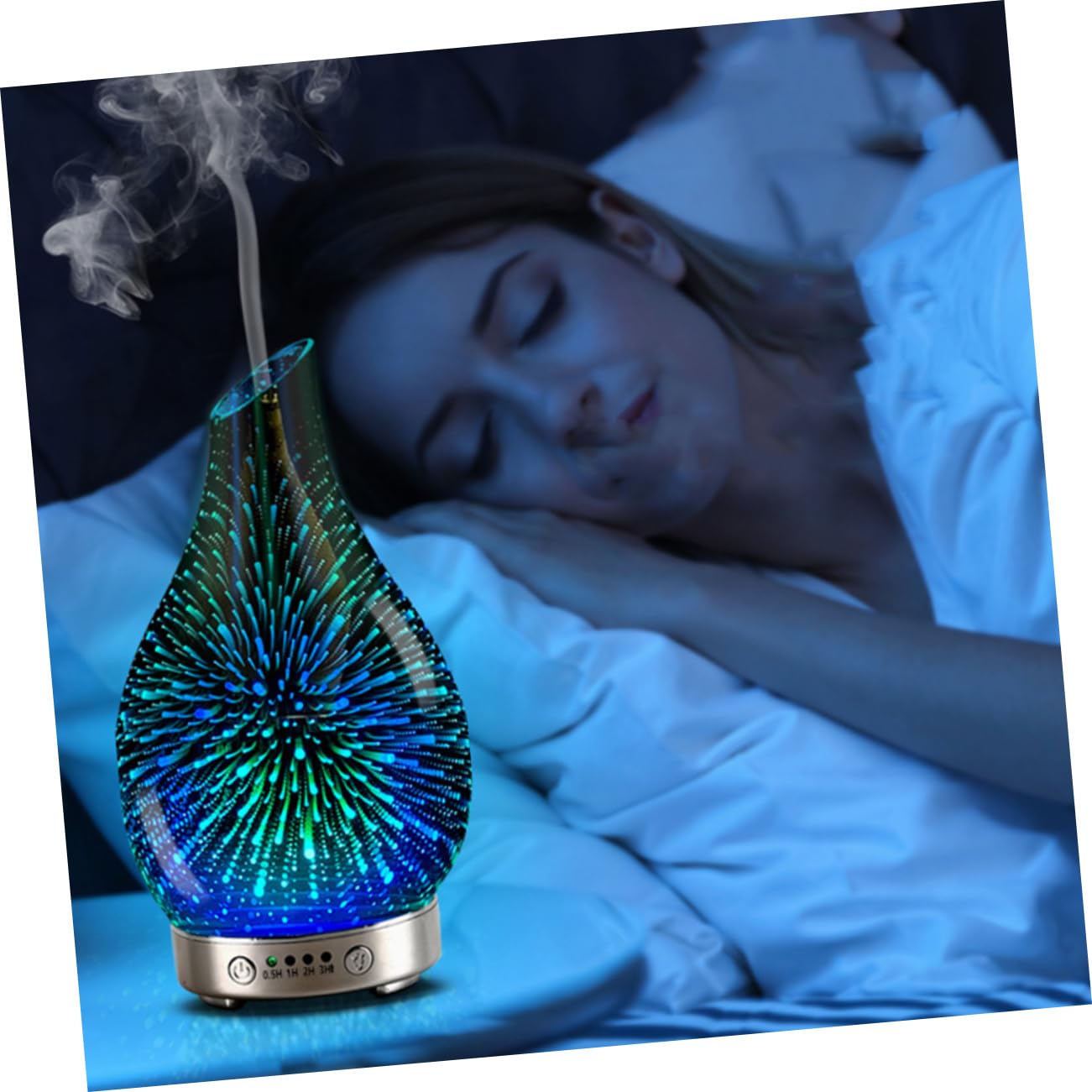 ERINGOGO 1 Szt Nawilżacz Powietrza Domowy Relaksujący Dyfuzor Dyfuzor Olejków Eterycznych Biurowy Nawilżacz Powietrza Szklana Butelka Nawilżacz Dyfuzor Olejków Nawilżacz 3D Szklany