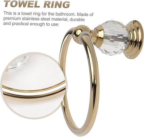 Miniatura 4 de DOITOOL Toallero colgante de acero inoxidable, gancho de latón, soporte de toalla de mano dorado, soporte para toallas de baño, toallero para