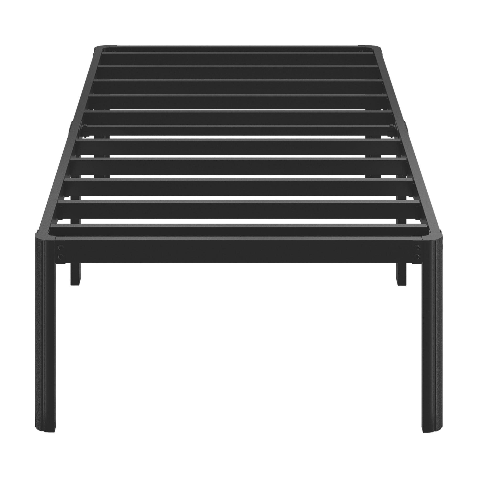 Lutown-Teen Struttura Letto Singolo 90x200 cm ad Angolo Curvo，Giroletto Singolo Alta 41 cm in ferro, Spazio di Archiviazione Extra, Montaggio Facile, Silenzioso, Nero