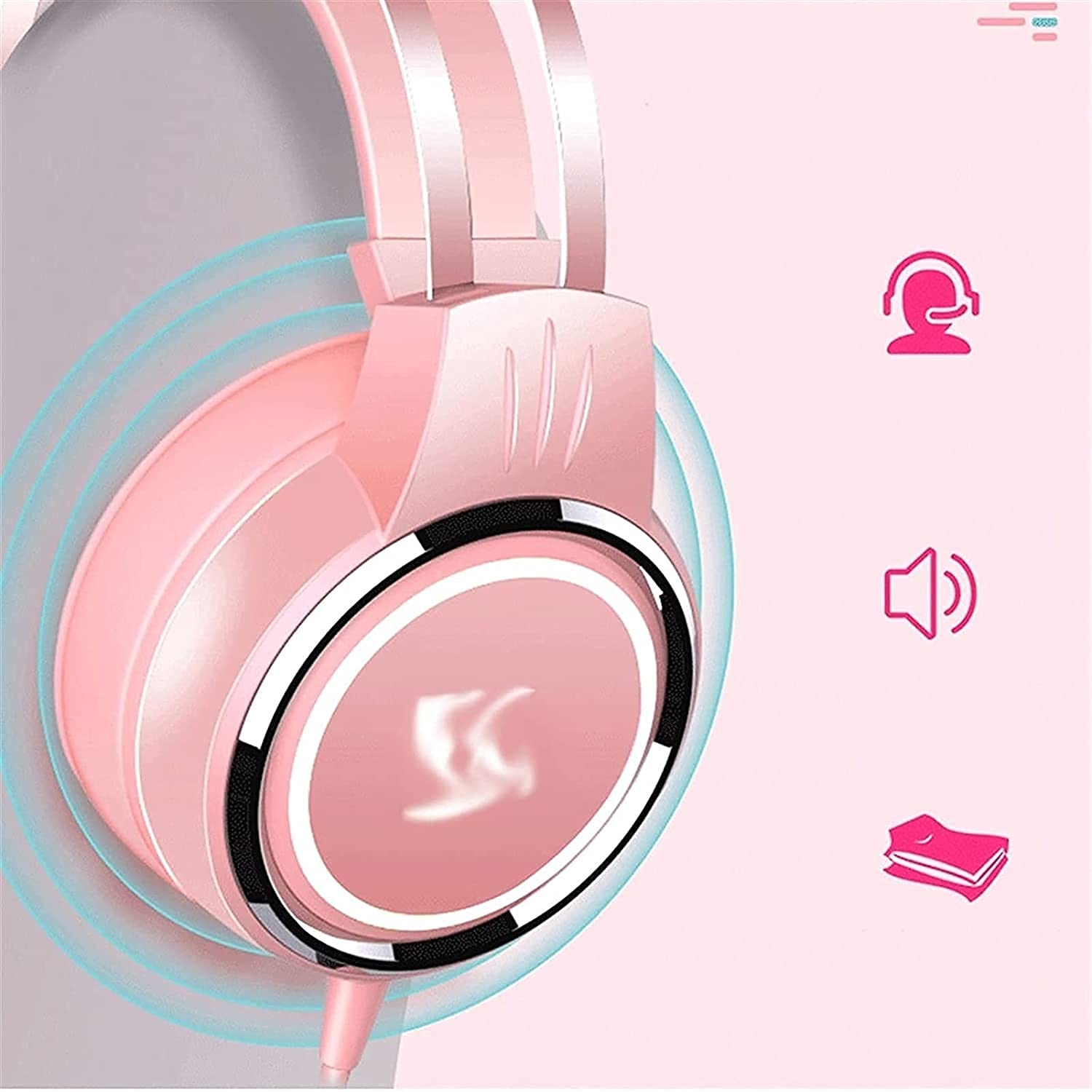 Auriculares for Juegos for PS4, PC, Auriculares con micrófono, micrófono con cancelación de Ruido, Sonido Envolvente de Graves, Orejeras con Memoria Suave