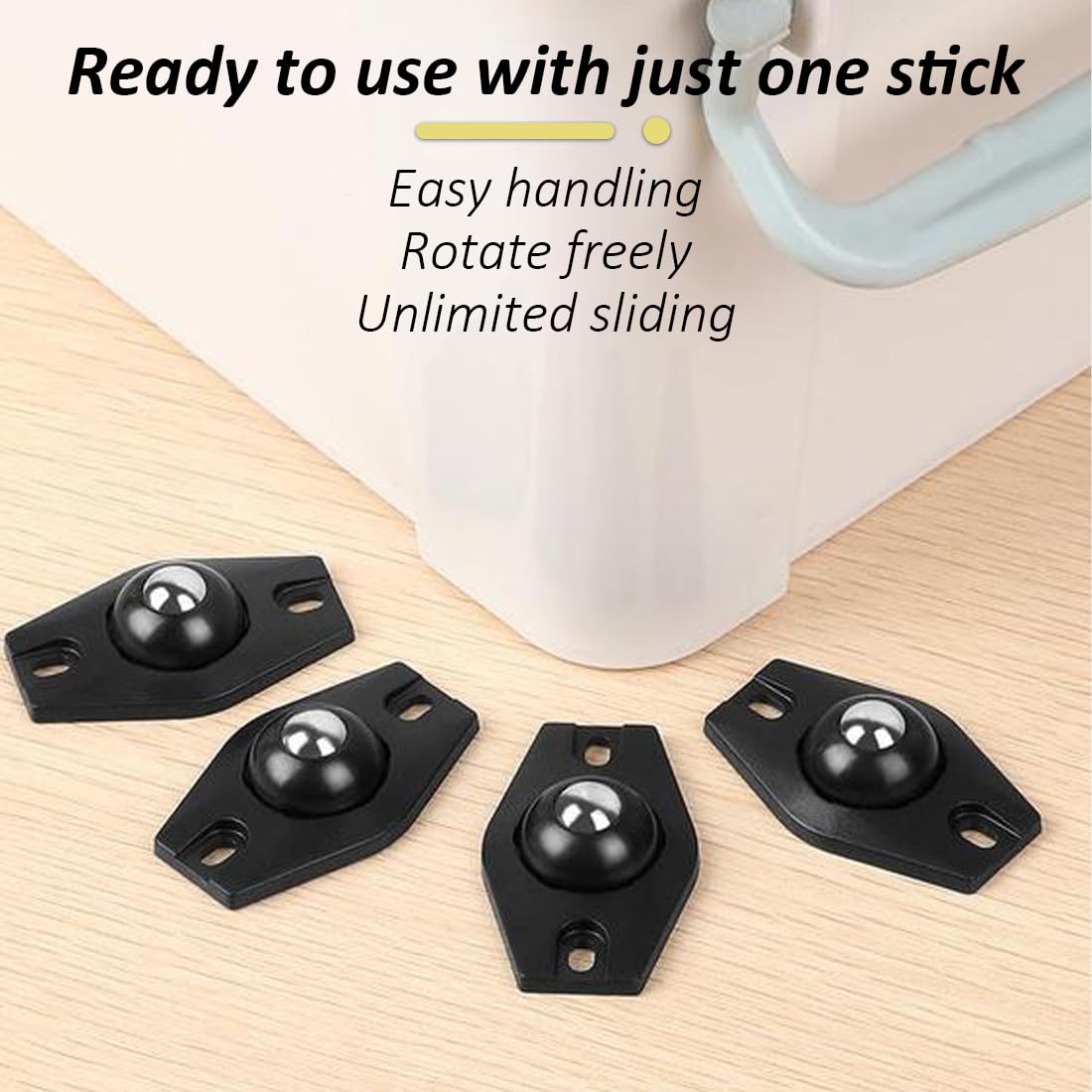 Rotelle Autoadesive Per Mobili 16 Pezzi - Ruote 360 Gradi Con Sfere In Acciaio - Foto 11