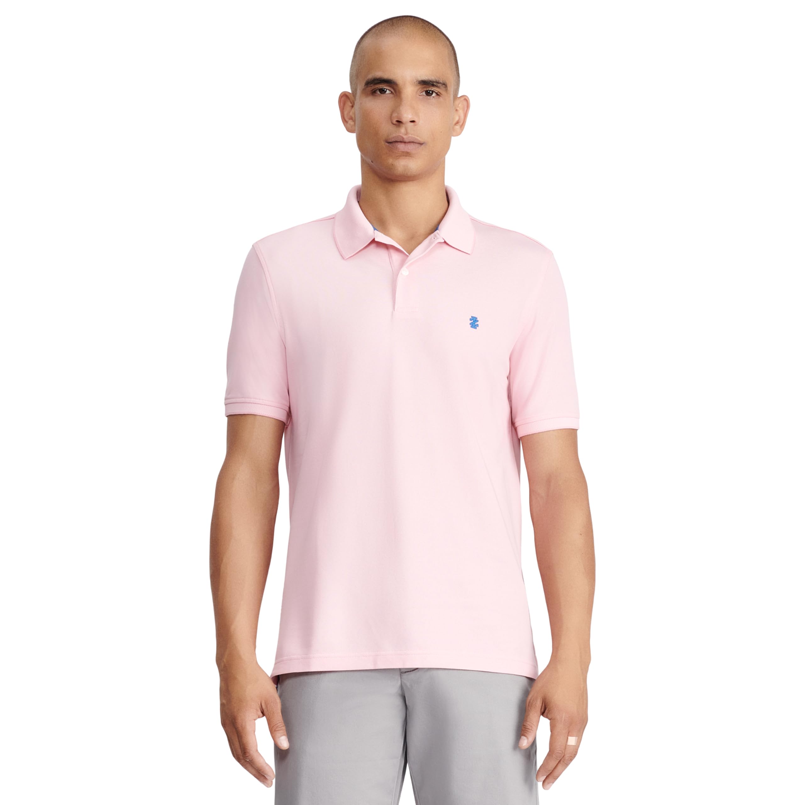 IZOD Men's Advantage Performance Short Sleeve Fashion Polo Shirt, Peony Pink, XL